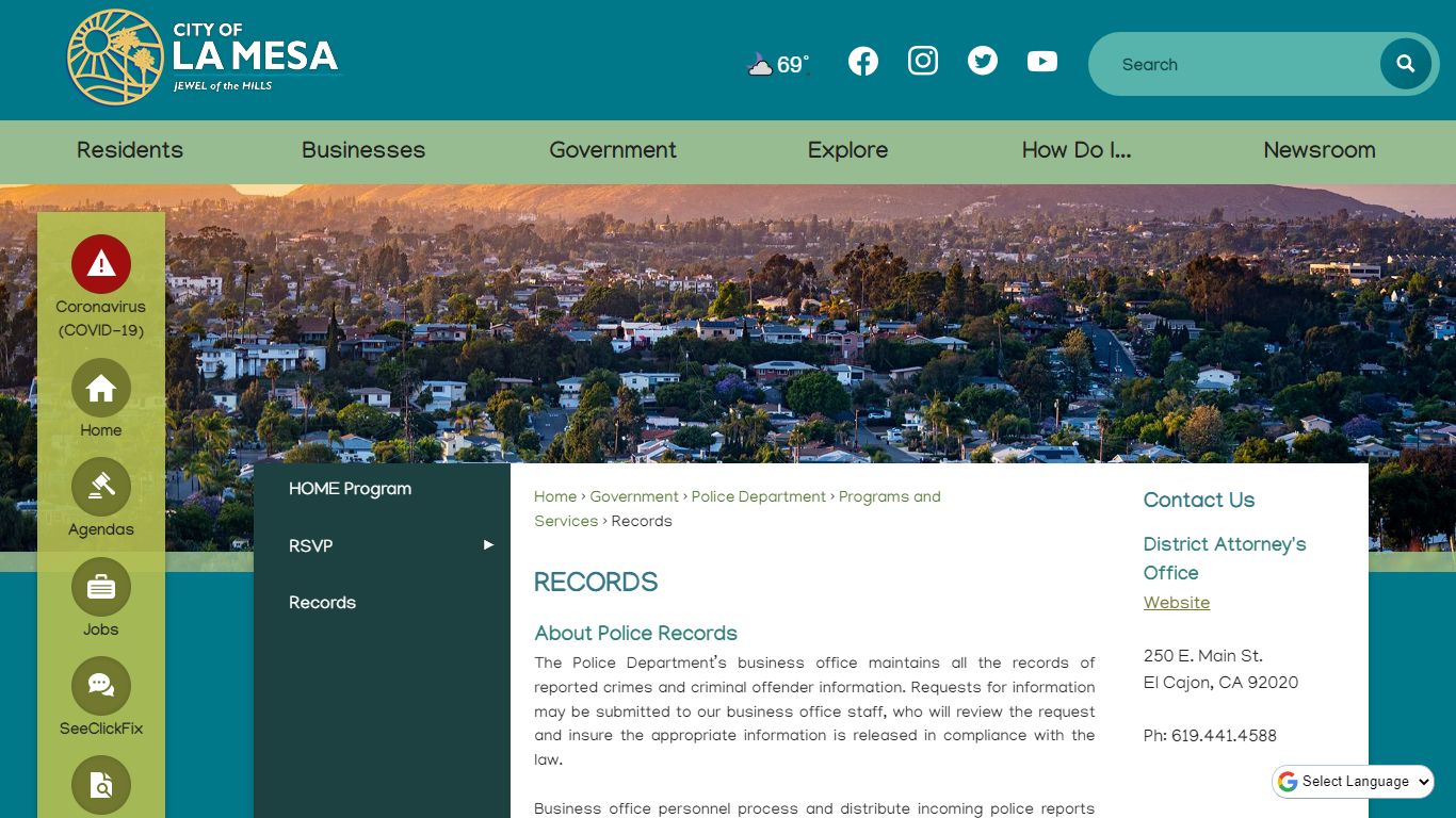 Records | La Mesa, CA - Official Website